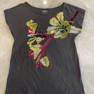 Express sequin floral tee